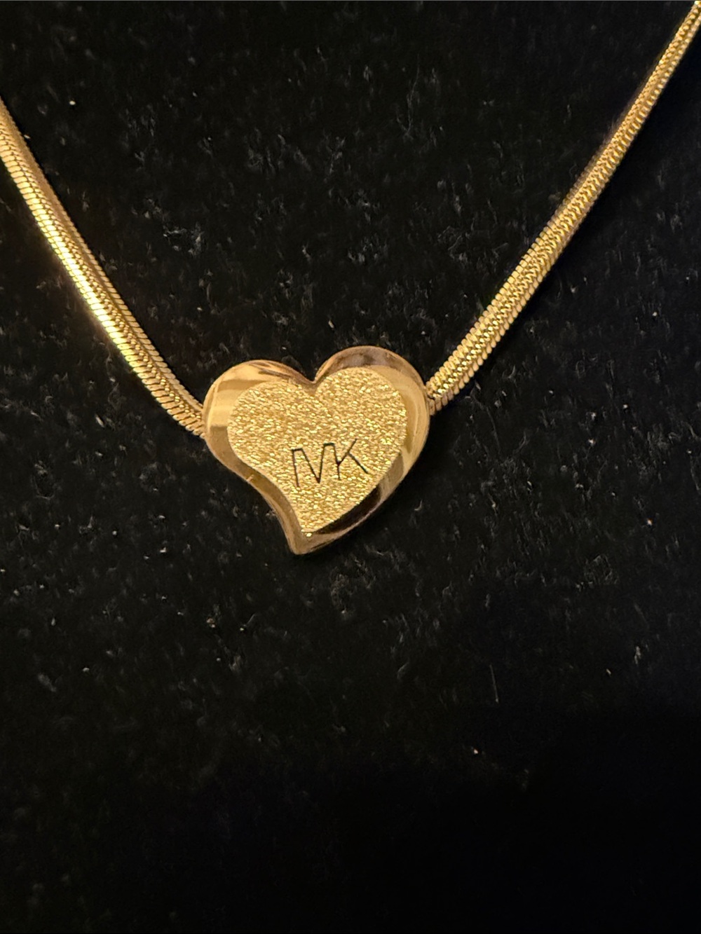 Source Unknown Gold Heart Necklace with MK Accent stainless steel